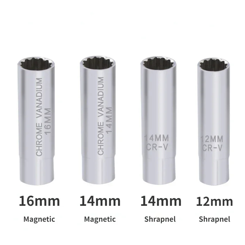 Spark Plug Socket Set - Magnetic Spark Plug Socket Wrench, 14mm