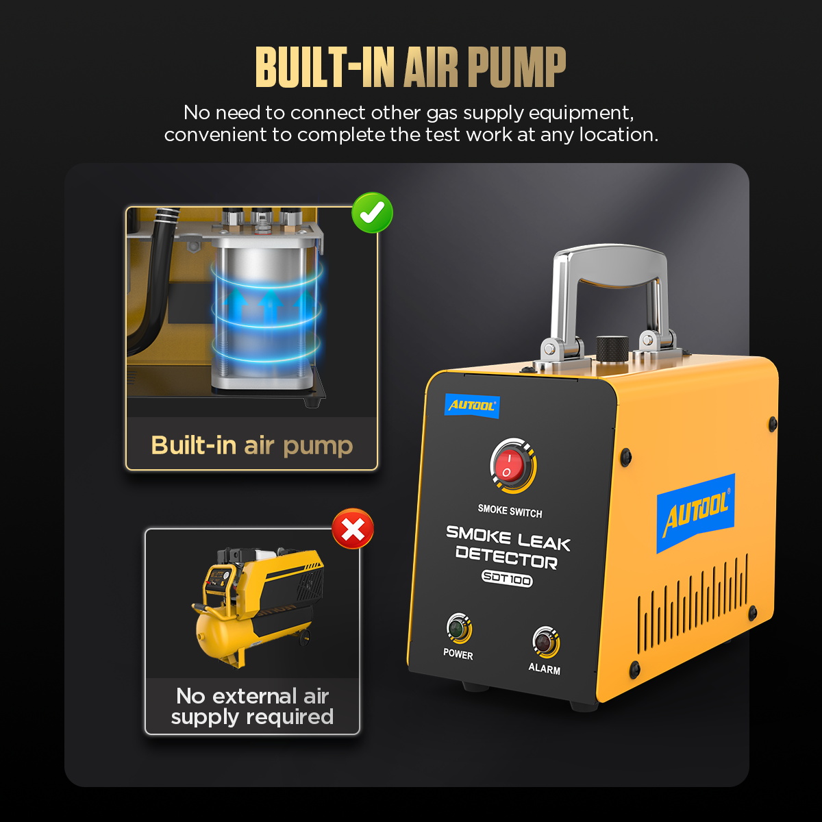 AUTOOL SDT100 Automotive Smoke - огляд і ціна Smoke Leak Detector