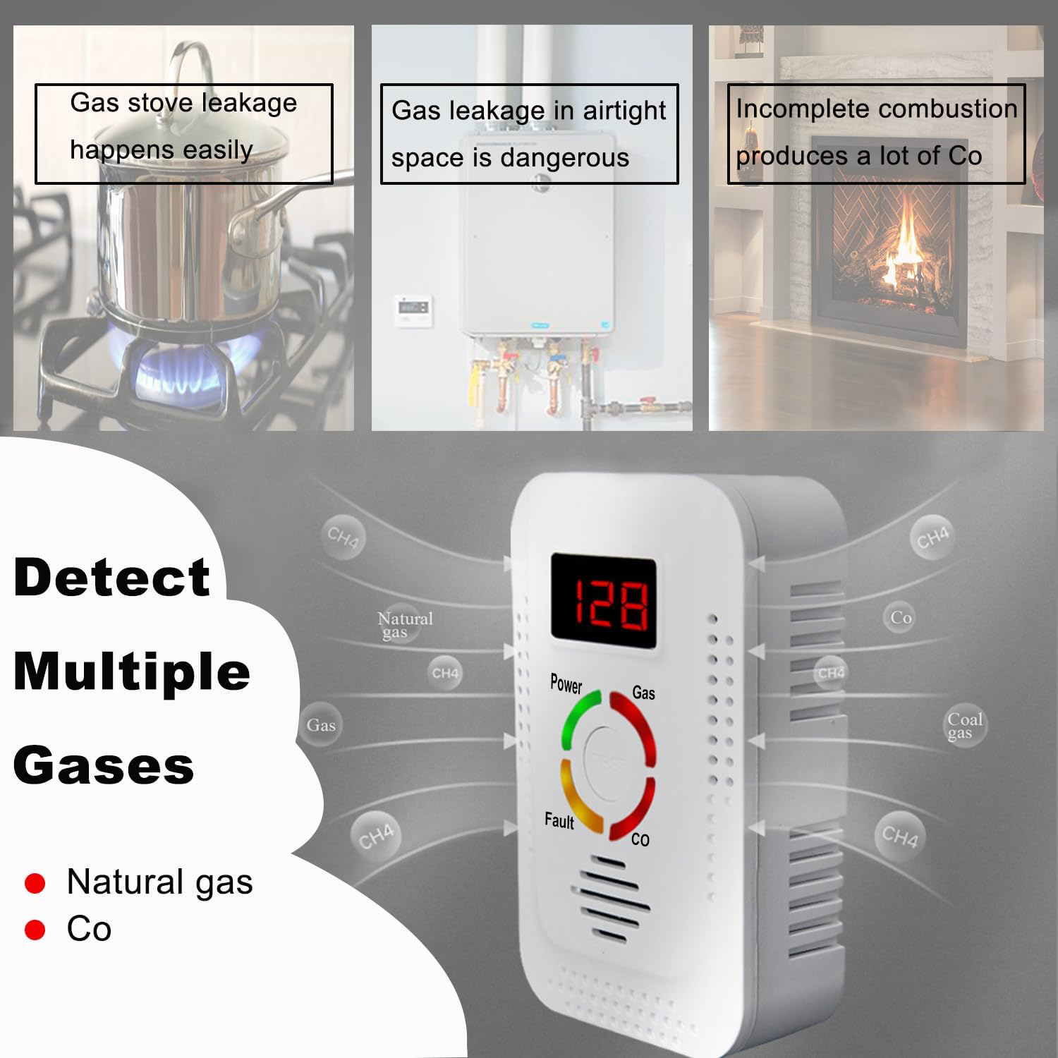 Natural Gas Detector 2in1 And  - огляд і ціна Smoke Leak Detector